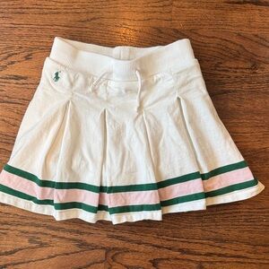 Polo by Ralph Lauren White Skort with Pink and Green Stripes
